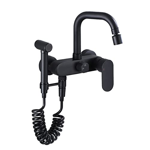 Grifo Giratorio de pared para cocina con agua fría y caliente y caño abatible