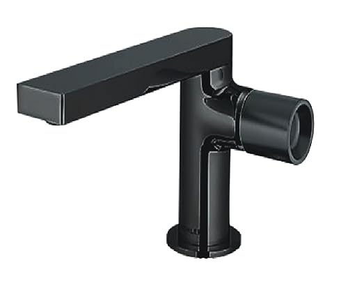Mitigeur de salle de bains monotrou en cuivre bicolore noir et rose pour vasque