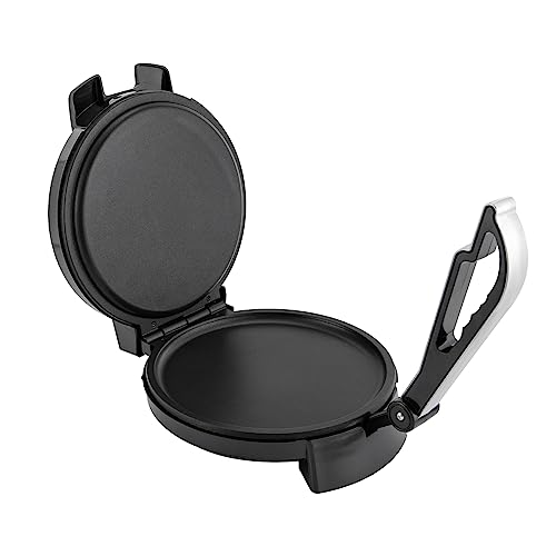 Moderno fabricante eléctrico de tortillas, máquina de pan plano compacto con revestimiento antiadherente, calentamiento rápido, fácil limpieza para tortillas, envolturas