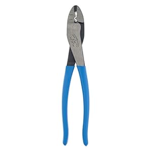 Channellock 909 9.5-Inch Wire Crimping Tool | Electrician’s Terminal Crimp Pliers with Cutter are Designed for Insulated and Non-Insulated Connections