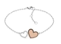 Tommy Hilfiger Women's Ionic plated heart charm 2780741 Link Charm Bracelet, GOLD STEEL, One Size
