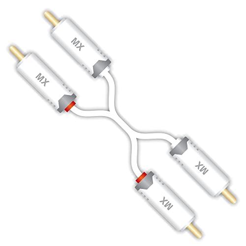 Image of MX RCA Cable 2RCA Male to 2RCA Stereo Audio Cable Gold Plated Adapter Dual Shielded for Home Theater Amplifier Hi-Fi System Car Sound Speaker PARENT (2 rca male / 2 rca male Y-splitter cable, 2M)
