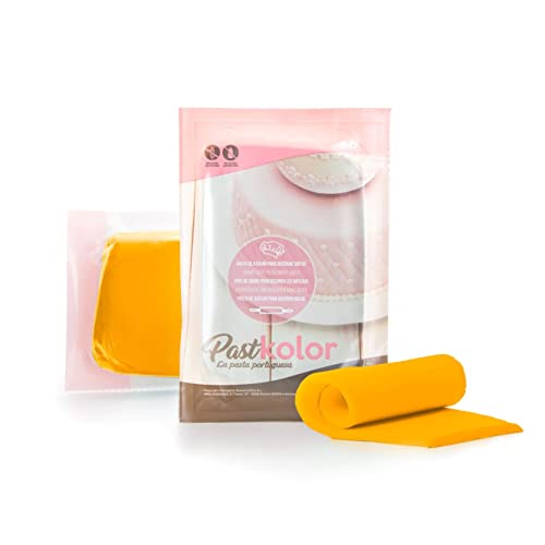 Fondant Pasta de Azúcar - Fondant para Cubrir Tartas, Cupcakes, Galletas o Modelar - Ideal para Decoración de Pasteles - 250 G (AMARILLO HUEVO) Cover