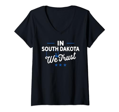 In America US We Trust - Stati Uniti d'America South Dakota Maglietta con Collo a V