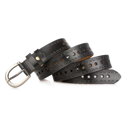 Ceinture unisexe en cuir véritable avec boucle à ardillon réglable pour tous les jours