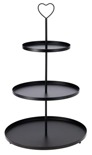 matrasa Deko Etagere aus Metall mit Herz - Ø30 cm H48 cm - Weihnachtsdeko...