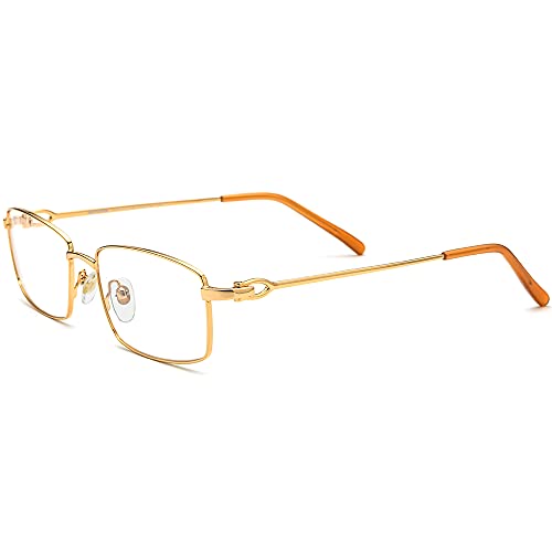 Image of HEPIDEM Vintage Style Rectangular Metal Eyeglasses for Men,New Retro Square Optical Glasses Frame