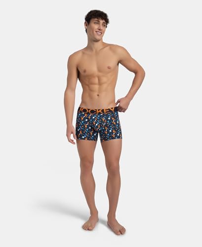 Image of Jockey FP23 Men's Super Combed Cotton Elastane Stretch Printed Trunk with Ultrasoft Waistband