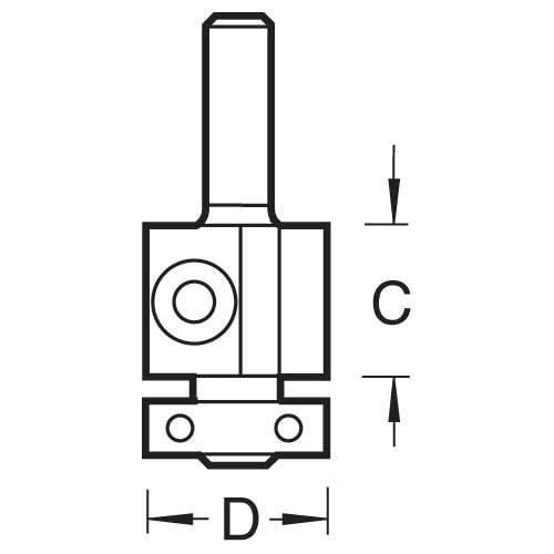 Trend Professional Rota-Tip Trimmer Router Cutter, 1/2 Inch Shank, 19mm Cut Diameter & 30mm Cut Length - Image 4