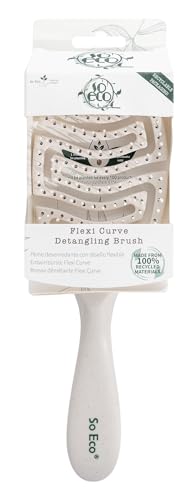So Eco Flexi Curve Detangling Hair Brush, 100% PCR Materials, Flexible Vented Design for Wet & Dry Hair