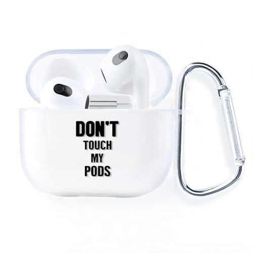 AKABEILA Coque compatible avec Apple AirPods 4 - Coque transparente en TPU souple - Design mignon - Mousqueton - Pour AirPods 4 génération 2024 - USB-C - Boîtier de charge avant LED visible