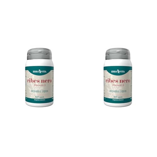 ERBA VITA Integratore Alimentare di Ribes nero (Ribes Nigrum) - 60 Capsule - Utile al benessere delle vie urinarie, delle articolazioni e di naso e gola (Confezione da 2)