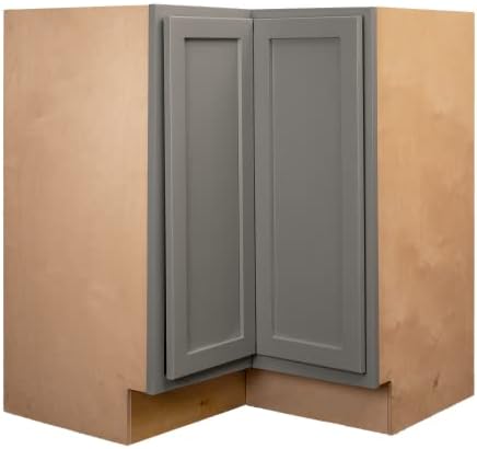 Quicklock RTA (Ready-to-Assemble) | Base Kitchen Cabinets - Shaker Style | 100% Plywood | Made in America | Soft Close Hardware (Magnetic Grey, 18" D x 30" W x 34.5" H Lazy Susan)