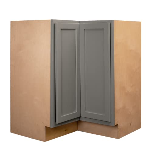 Quicklock Rta (Ready-To-Assemble) | Base Kitchen Cabinets - Shaker Style | 100% Plywood | Made In America | Soft Close Hardware (Magnetic Grey, 18" D X 30" W X 34.5" H Lazy Susan) #TOP3