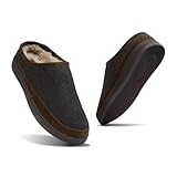 Cole Haan Men’s Indoor-Outdoor Clogs - Soft Slip-On Slippers, Cushioned Insole, Wool Upper, Durable No-Slip Sole Comfortable Fit, Chocolate Brown, Medium