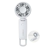 cicibella 携帯扇風機 ハンディファン 2025 大風量 静音 3WAY USB充電（手持ち 首掛け 卓上） 小型 軽量 コンパクト 風量４段階調節 Type-C対応 手持ち扇風機 カラビナ＆ストラップ付き 暑さ対策 オフィス スポーツ観戦 フェス 誤作動防止