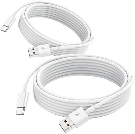 2 Pack 10FT Car Carplay Data Transfer Cable for iPhone 17 Air/16E 16 Plus 15 Pro Max，iPad Pro 12.9 13, Air 5 4, Mini 6 USB A to USB Type C Charger Charging Cord,Samsung Galaxy Tab A7 A8 A9 S10+ S9 S8