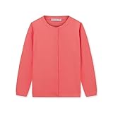 CUNYI Girl's Crewneck Lightweight Button-up Cardigan Cotton Knit Sweater Casual Cute Outerwear, Peachy, 120