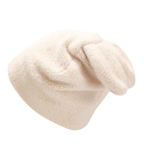 Bonnet d'hiver en peluche style oreilles de lapin pour femme