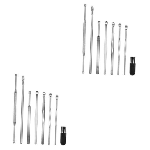 GLEAVI 16 Piezas Kit De Limpieza De Orejas Recogedor De Orejas Con Luz Cera Para Auriculares De Acero Inoxidable Removedor De Cerumen Orejas Legra De Oreja Con Luces Masaje