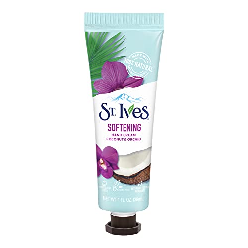 St. Ives Softening Coconut & Orchid Hand Cream | Made With 100% Natural Moisturizers For Soft & Glowing Hands | Travel Size, Paraben Free, Dermatologist Tested | (Imported) 30ml