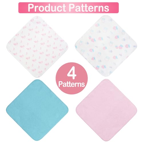 Image of softan Baby Washcloths, 24Pack Baby Wash Cloths Extra Soft & Ultra Absorbent, Baby Towels Face Towel Unisex for Boys Girls Face & Body, Washclothes Gentle on Sensitive Skin, 9''x 9'' Strawberries
