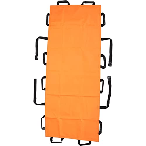 CHALKSEA Barella Pieghevole Semplice, Barella Pieghevole A 12 Mani Impugnatura Confortevole Nylon Elastico Durevole Portatile per Lavori di Emergenza per I Pazienti, Regalo di Recupero,Arancia