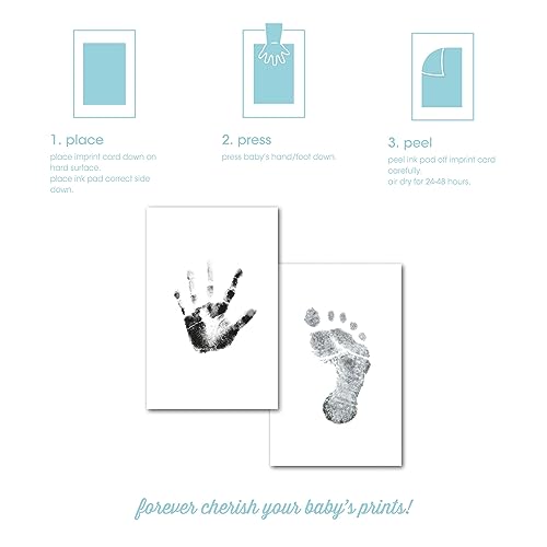 Pearhead Moldura de recordação de bebê My First Year Photo Moments Baby Prints, moldura rústica, dec
