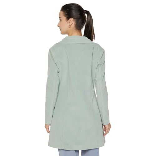 Image of Qube By Fort Collins Women's Knitted Hip Length Tweed Blazer - Stylish, Versatile, And Elegant For Office Or Casual Wear