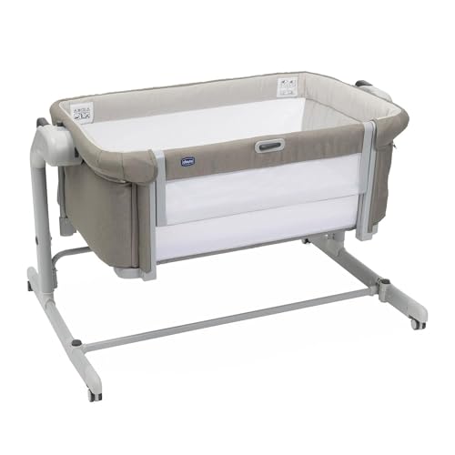 Chicco Next2Me Magic Evo Rocking Mode Baby Cot with Tilt Function, Hinged Side Panel, Adjustable Height, 4 Wheels, Includes Mattress and Travel Bag