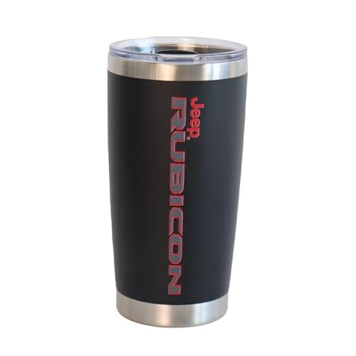Jeep Rubicon 20 oz Insulated Travel Coffee Mug Trail Rated Logo and Rubicon Design