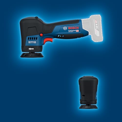 Bosch Professional 12V System Akku-Polierer GPO 12V-77 (inkl. montiertem 77 mm Klett-Stützteller, 77 mm Polier- und Scheuerschwamm)