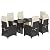 YITHOPI 7 Piece Patio Dining Set with Cushions Black Poly Rattan Versatile Lounge Furniture Outdoor Lounge Set Patio Furniture Sets Balcony Furniture Sets for patios, Gardens, Decks