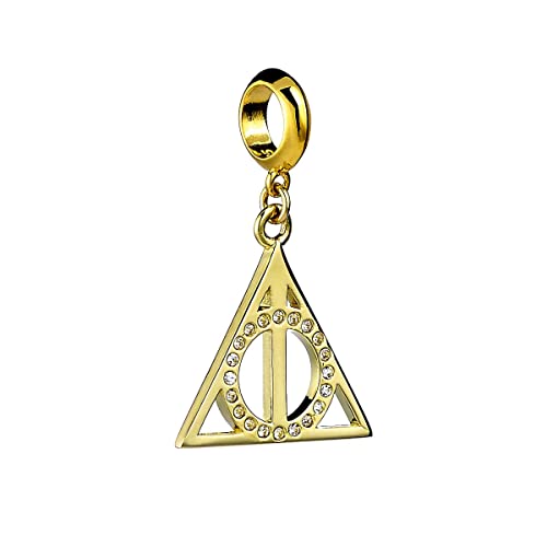 Abalorio de plata de ley Harry Potter Reliquias de la Muerte chapado oro