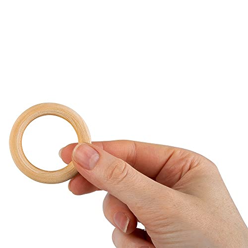Ideen mit Herz Hochwertige Holzringe zum Basteln | 10 Stück | Ø 5 cm | Stärke: 8 mm | naturfarben
