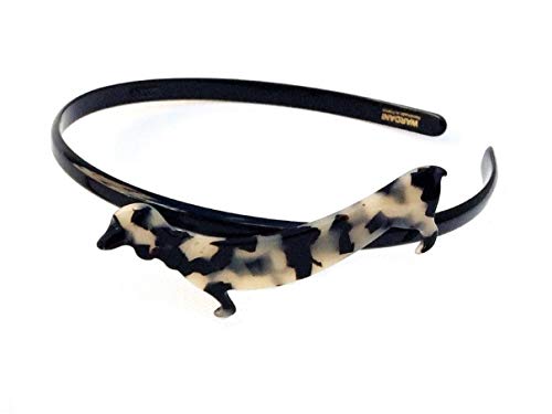 Wardani dachshund dog tortoiseshell headband, handmade in France (White Tokyo)