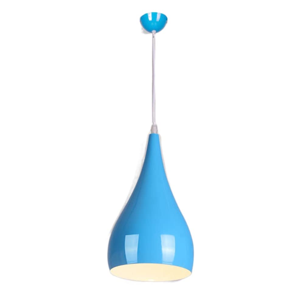 Stvdedg Blue 1-Pack Macaron E27 Ceiling Chandelier Creative Lantern Shaped Hanging Lamp Shade Mid Century Modern Barn Pendant Light Pastoral Single Head Lighting Fixture For Loft Coffee Kitchen Island