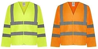 Traega TWC03 Hohe Sichtbarkeit Hi Vis Viz Langarm Warnweste Weste EN471 - Hi Vis Orange, Small