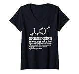 Damen Acetaminophen Formelform aussprechen T-Shirt mit V-Ausschnitt