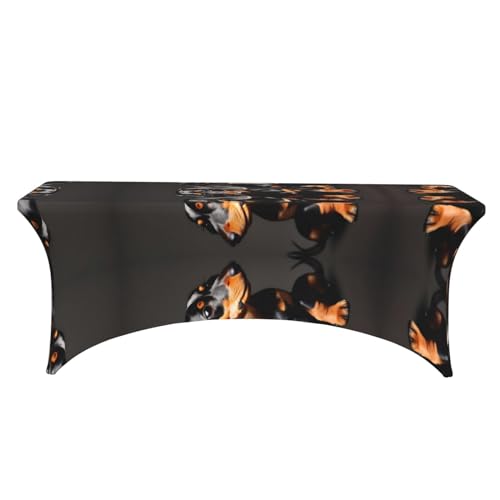 Nappe rectangulaire lavable teckels pour table de salle à manger