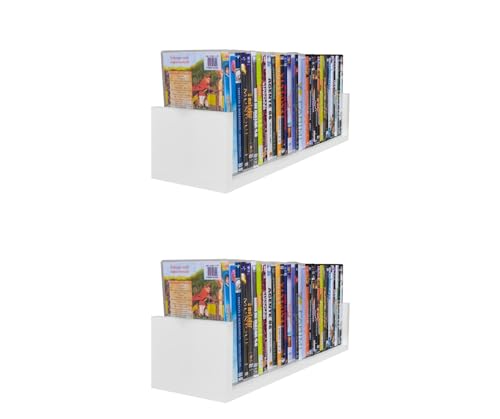 Pabimi Prateleira Branco Kit 2 para DVD, CD, Livros e Itens de Mostru&aacute;rio