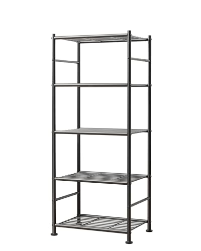 Sakugi 5-Tier Metal Storage Shelves - Slim Shelf Organizer with