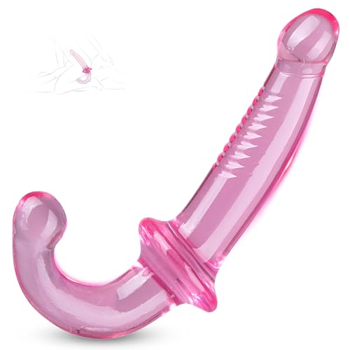 Consolador para mujer, doble con arnés, pene con arnés para mujer, set de consoladores, consolador con arnés, consolador, dildo doble (Rosa Cristal)