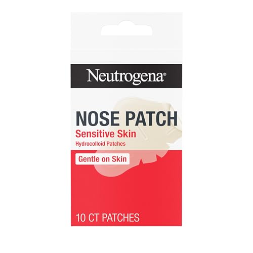 Kenvue Neutrogena Nose Acne Patches for Sensitive Skin, Hydrocolloid Acne patches for Overnight Wear, Reduces the Look of Blemishes in 6-8 Hours, Gentle Non-Medicated Patches, 10 ct