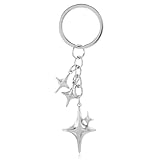 Photo Gallery gandc portachiavi estetico a forma di stella e luna, carino e delicato, in acciaio inox, per borsa, zaino, borsa, fascino, supporto per auto, argento, taglia unica Photo Gallery gandc portachiavi estetico a forma di stella e luna, carino e delicato, in acciaio inox, per borsa, zaino, borsa, fascino, supporto per auto, argento, taglia unica
