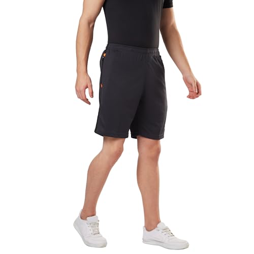 Image of berge' Men's Dry-Fit Sports Shorts | Quick-Dry Polyester | Zippered Welt Pockets | Breathable & Anti-Odour Activewear for Gym, Running, Workouts, Jogging, Training, Fitness, Sports | with Reflectives