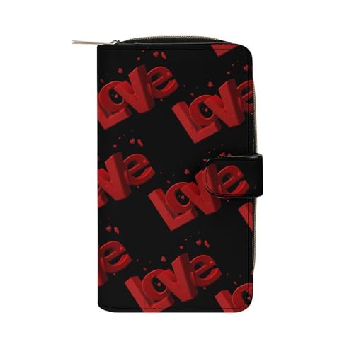 Love Logo Long Wallet for Women Men Purses Coin Pouch Credit Card Holder Organizer