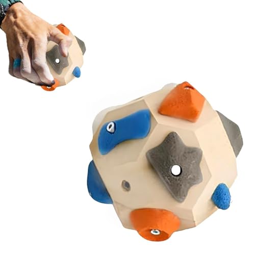 UOAESR 3D Handcrafted Boulder Block, Finger Training Tool for Climbers, 3D Climbing Training Ball for Grip Strength Training, Wooden Climbing Balls, Rock Climbers Gift for Kids Adults