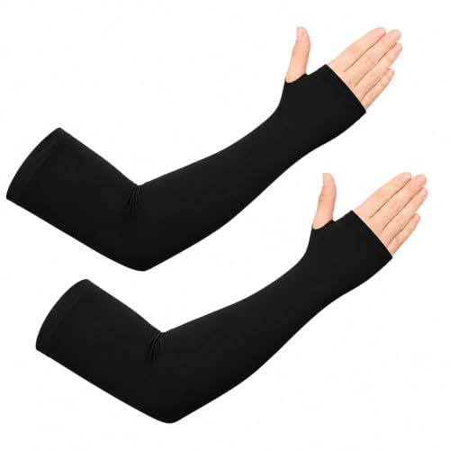 Image of Unisex Full Arm Fingerless Sleeves Gloves for UV, Dust, Summer, UV Sun Protection Arm Sleeves for Men & Women, Protection Arm Sleeves