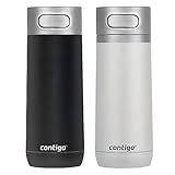 Contigo Luxe Vacuum Insulated Stainless Steel Travel Mug, 14 oz Each 2 Pack Licorice and Frosted Pearl